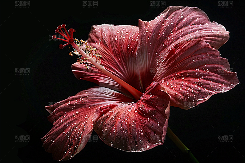 木槿花花卉自然摄影图