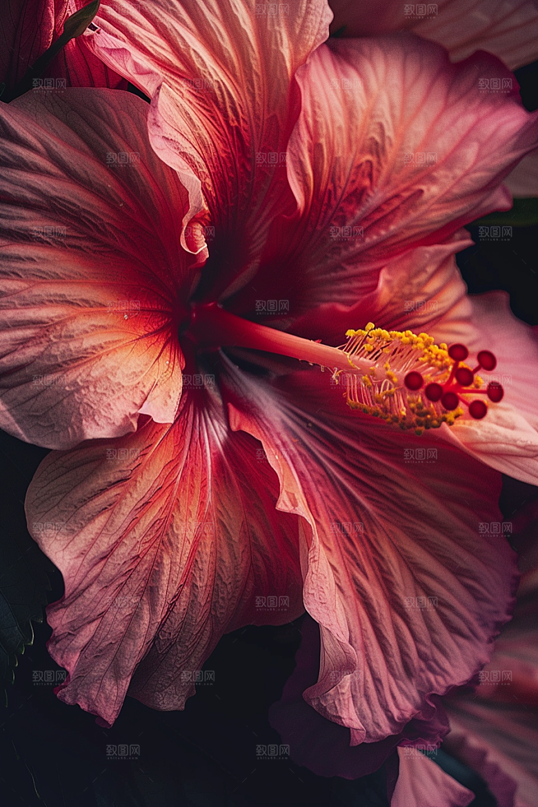木槿花高清花朵摄影图