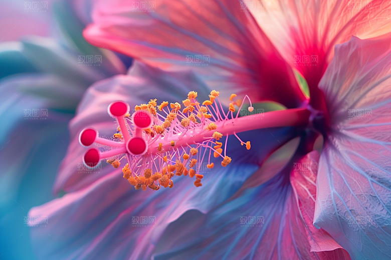 木槿花彩色高清摄影图