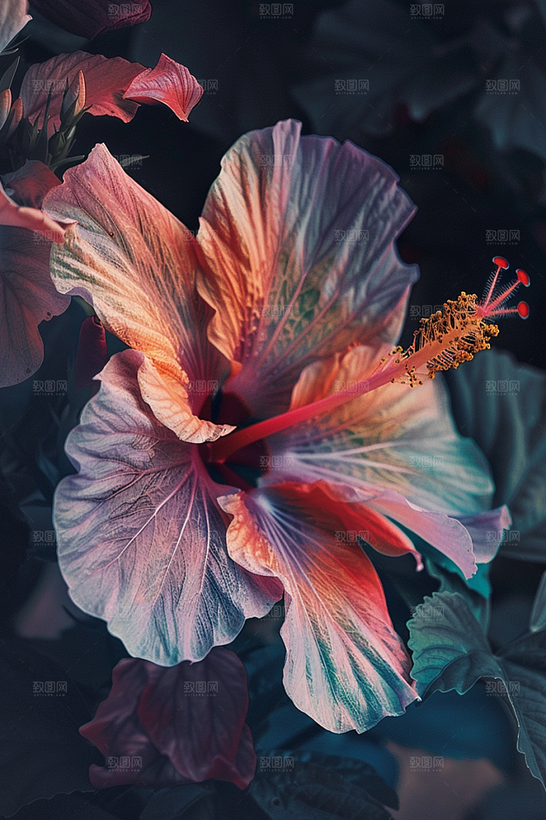 木槿花花朵清新摄影图