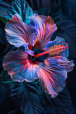木槿花唯美夏天摄影图