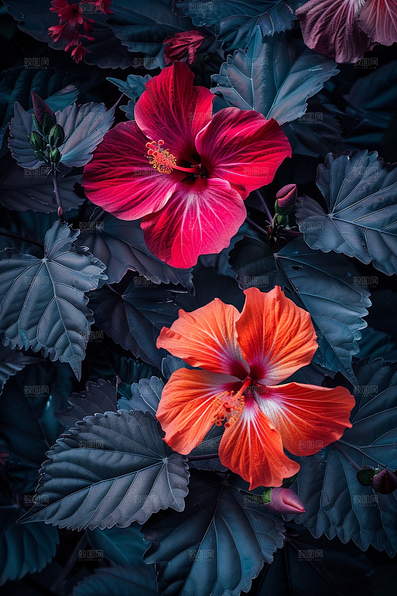 木槿花花朵木棉摄影图