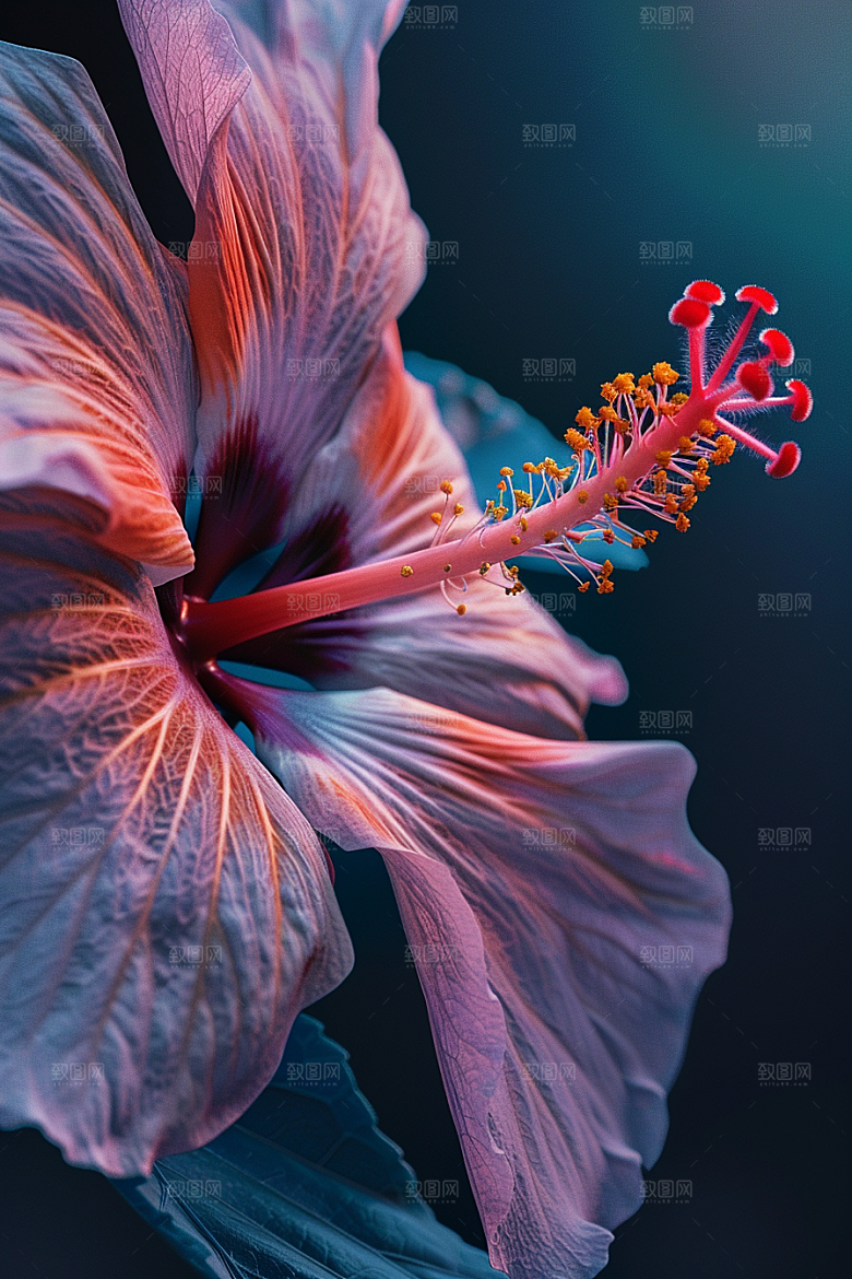 木槿花自然夏天摄影图