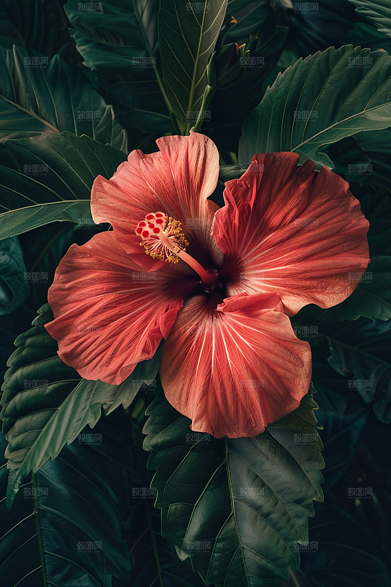 木槿花花朵植物摄影图