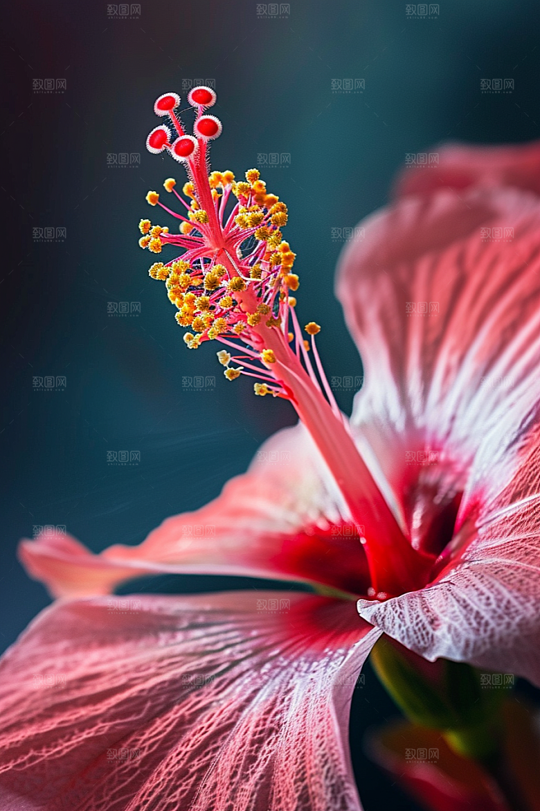 木槿花自然彩色摄影图
