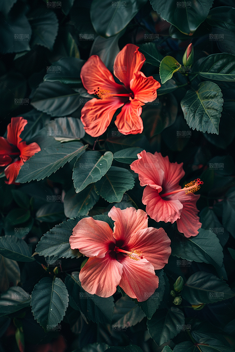 木槿花木棉夏季摄影图
