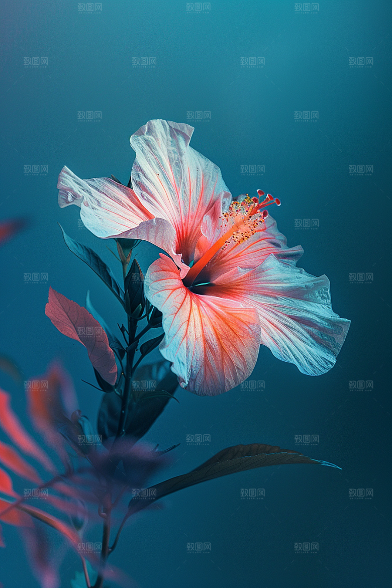 木槿花花卉自然摄影图