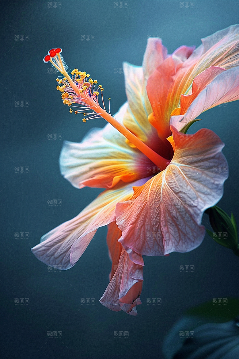 木槿花自然夏天摄影图
