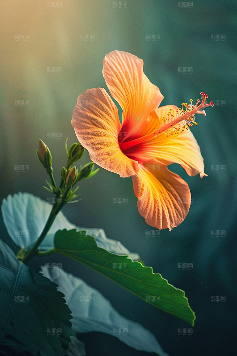 木槿花自然木棉摄影图