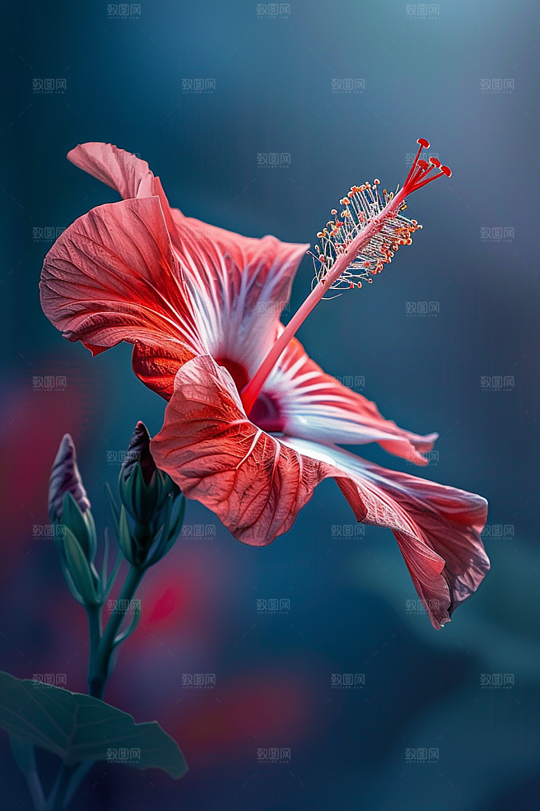 木槿花夏季唯美摄影图
