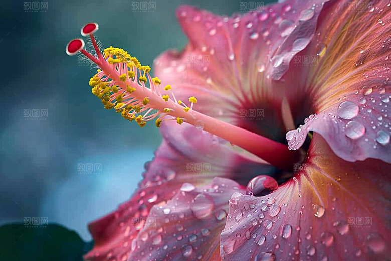 木槿花花朵夏天摄影图