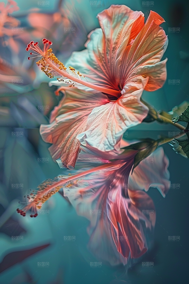 木槿花花卉自然摄影图