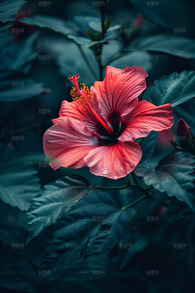 木槿花花朵自然摄影图