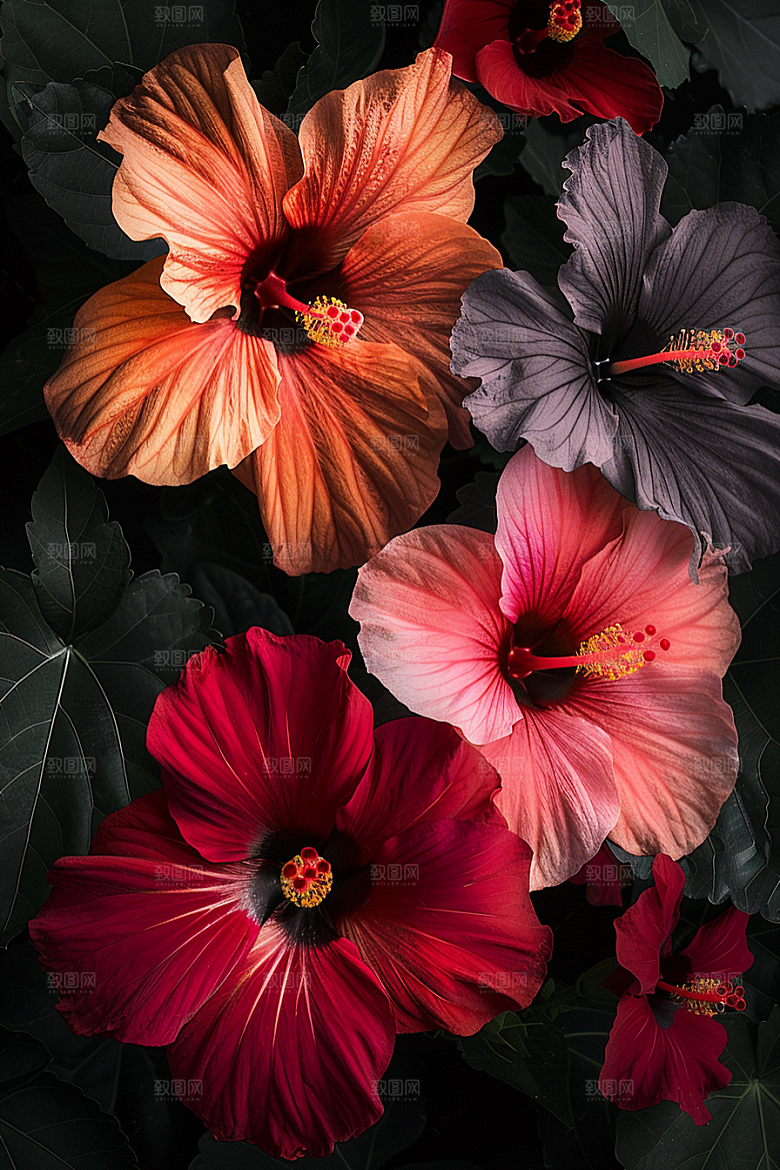 木槿花花朵自然摄影图