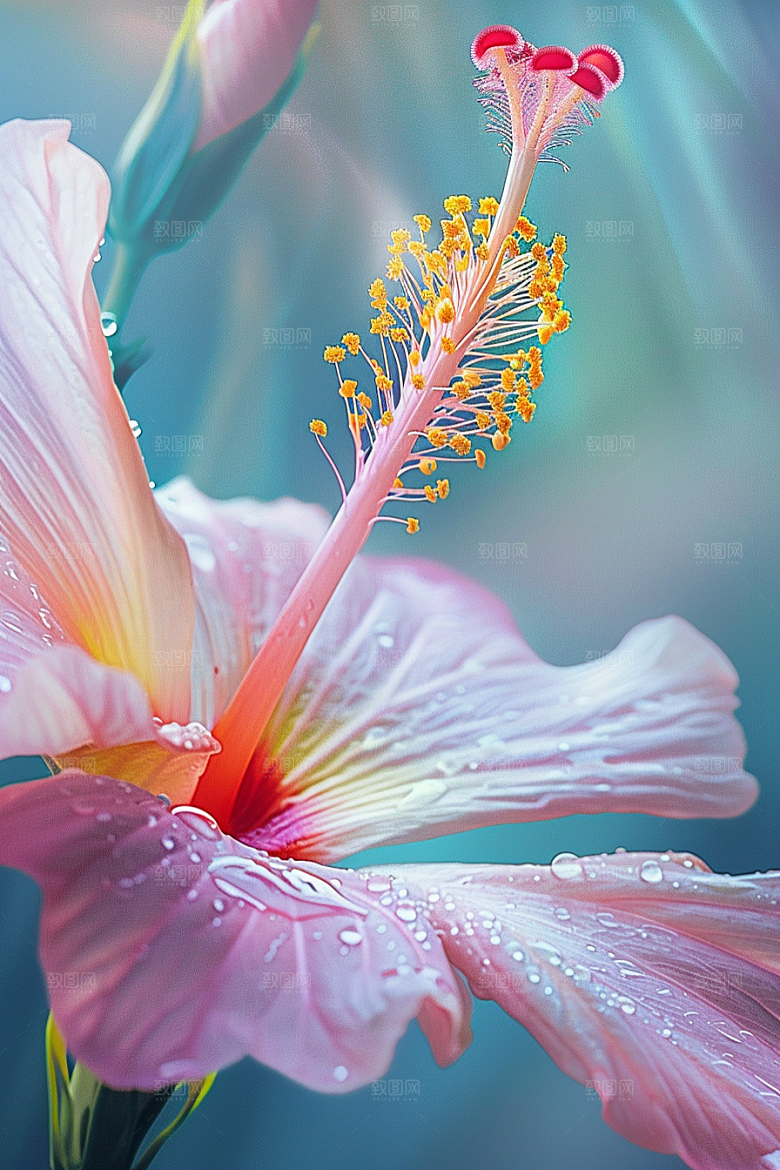 木槿花自然彩色摄影图