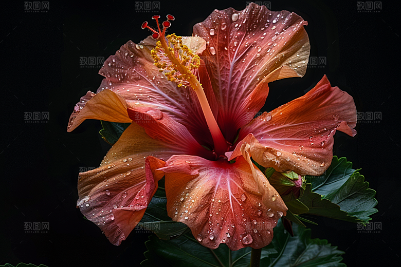 木槿花花卉花朵摄影图