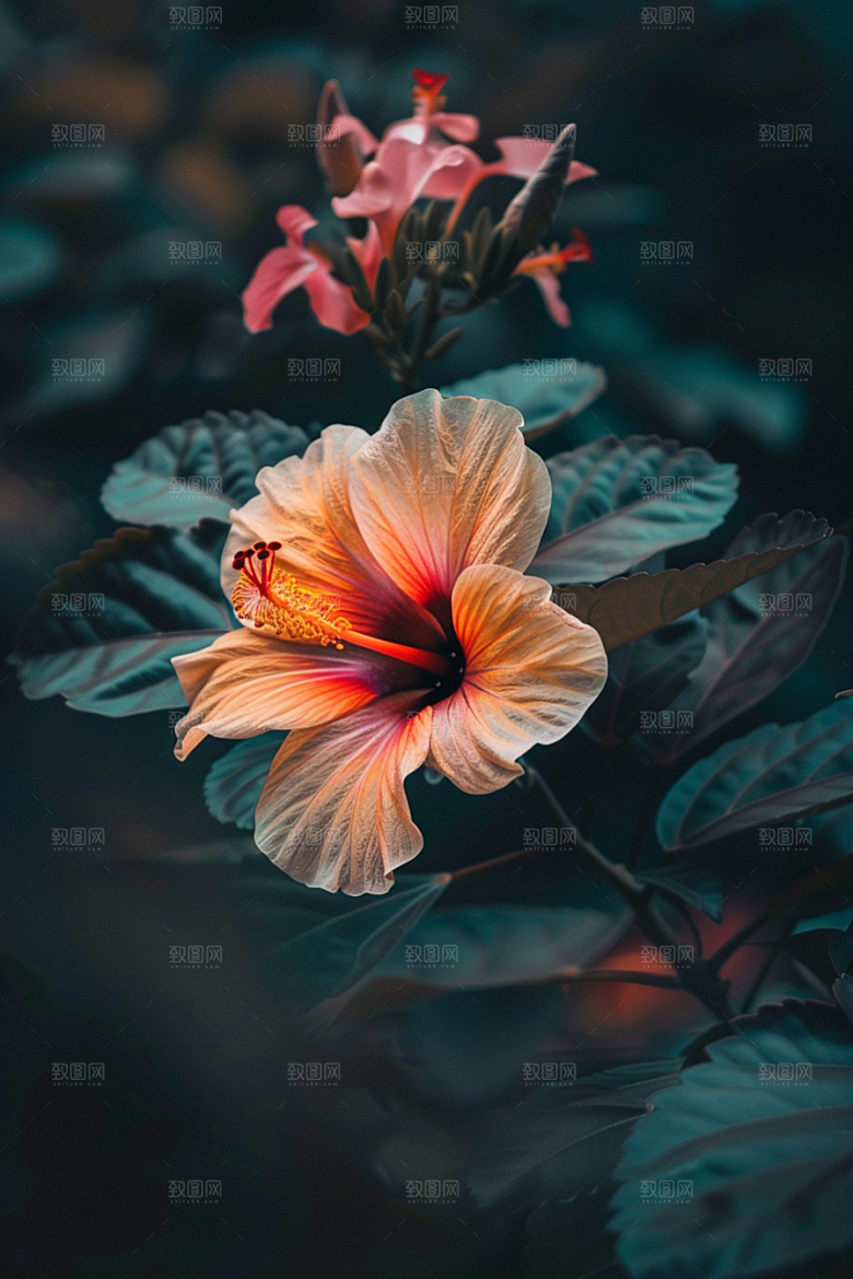 木槿花夏季高清摄影图