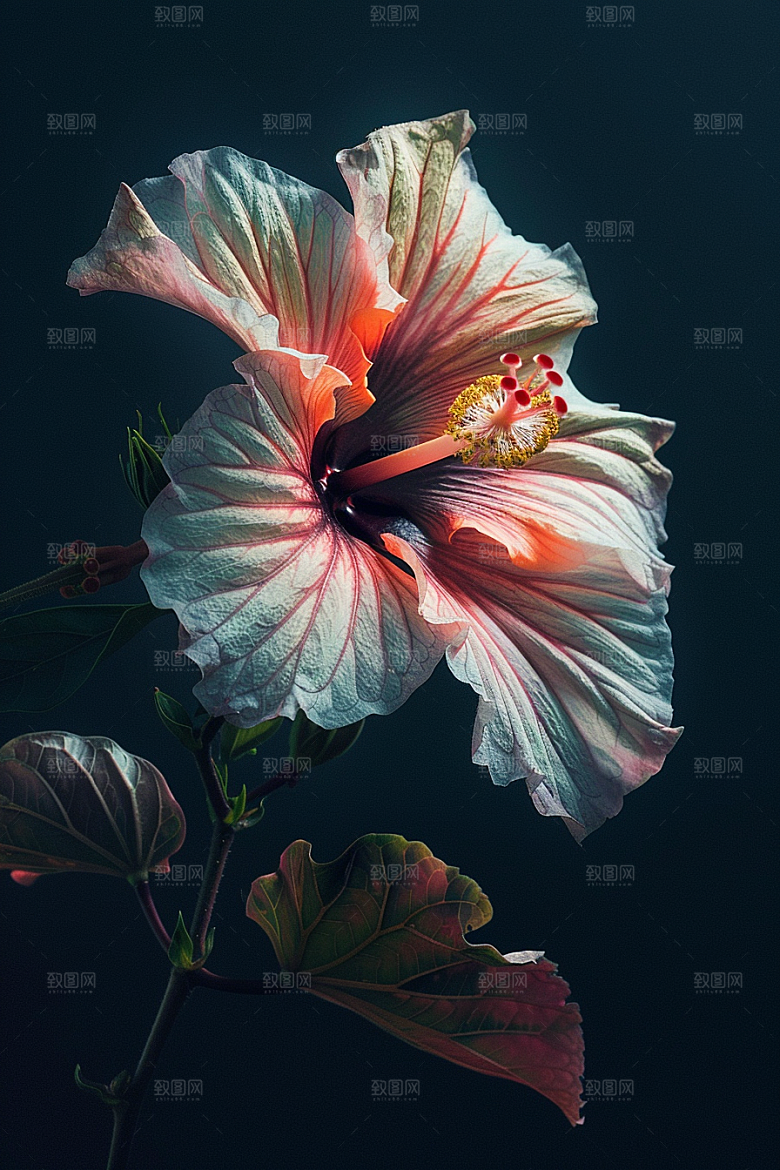 木槿花唯美清新摄影图