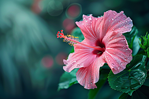 木槿花花朵木棉摄影图