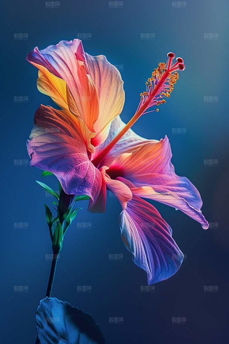 木槿花花朵植物摄影图