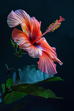 木槿花自然花卉摄影图