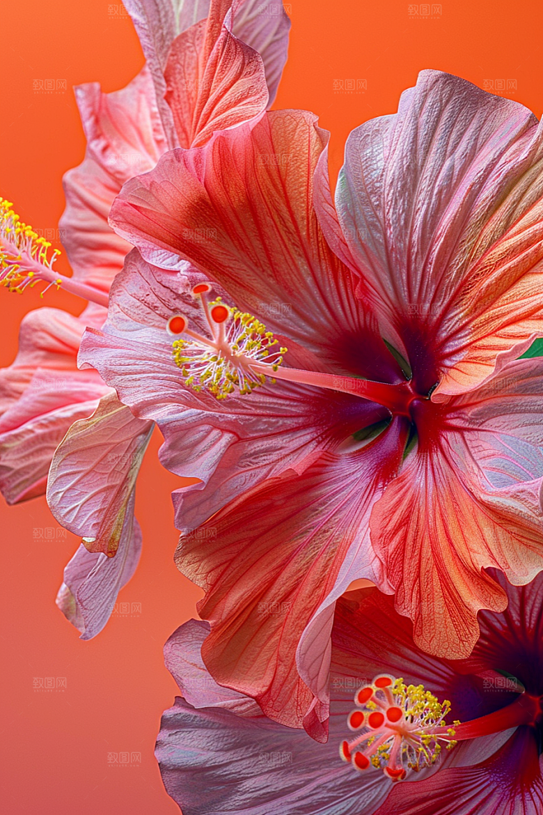 木槿花唯美花朵摄影图