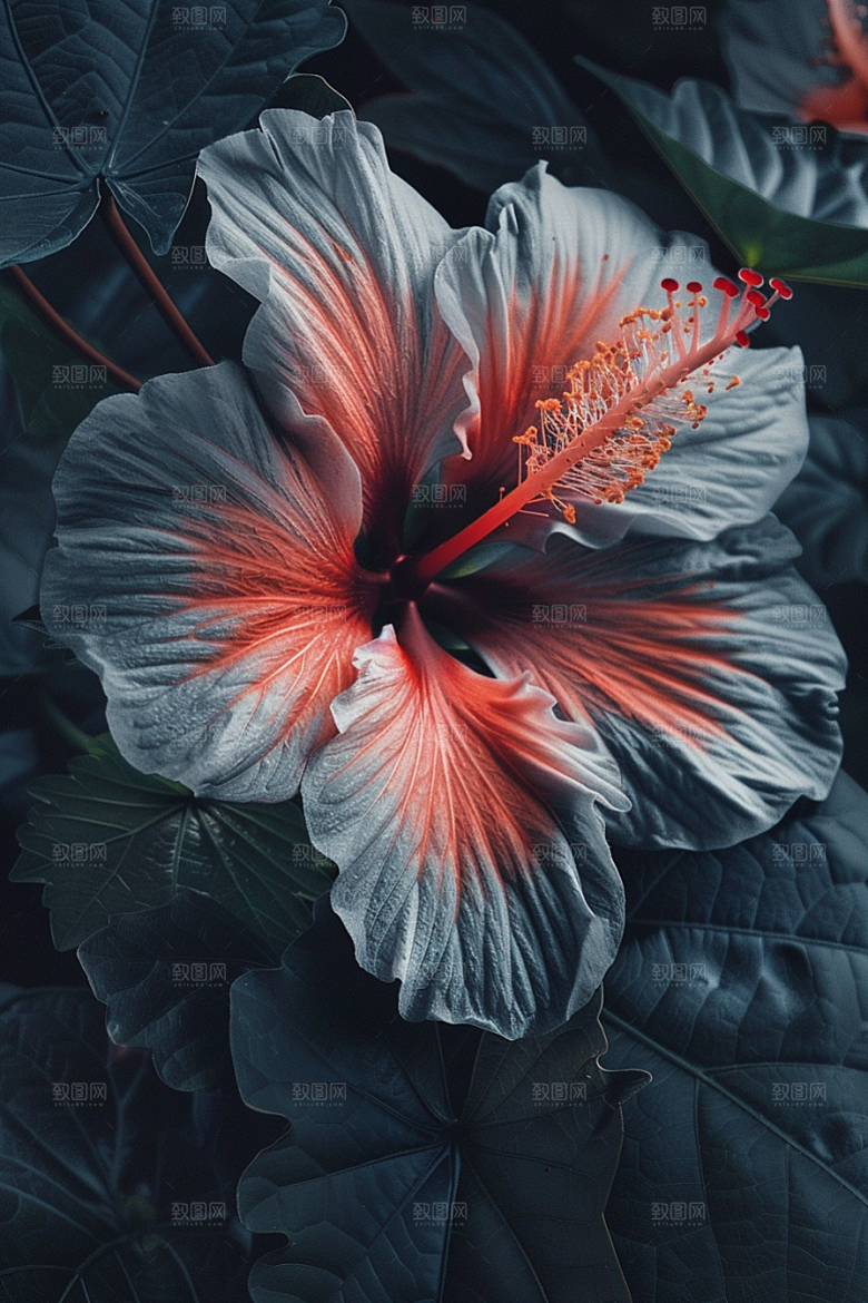 木槿花清新自然摄影图
