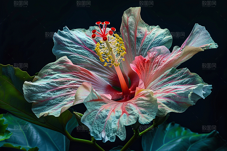 木槿花夏季植物摄影图