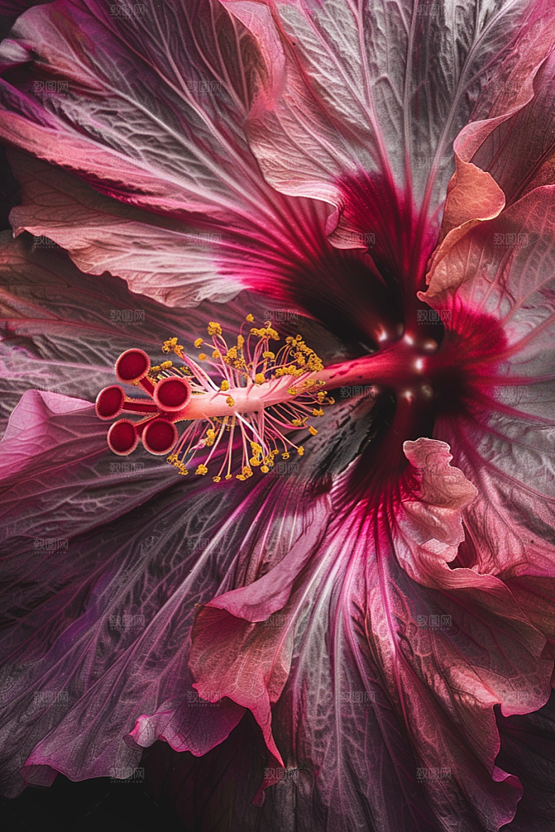 木槿花高清彩色摄影图