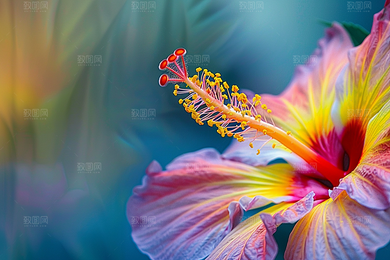 木槿花自然唯美摄影图