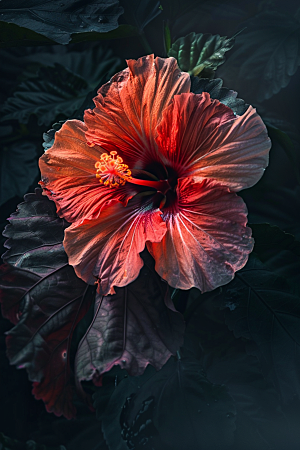 木槿花花卉自然摄影图