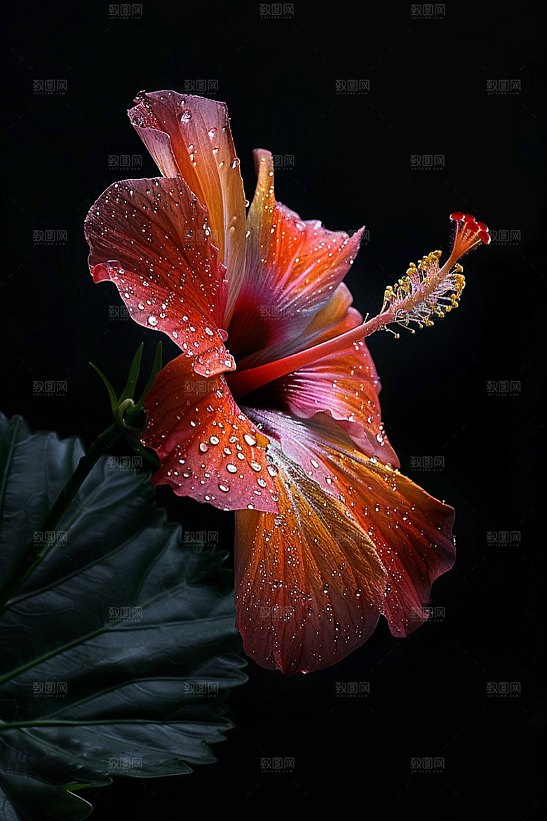 木槿花自然夏天摄影图