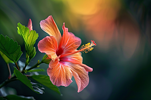 木槿花清新高清摄影图