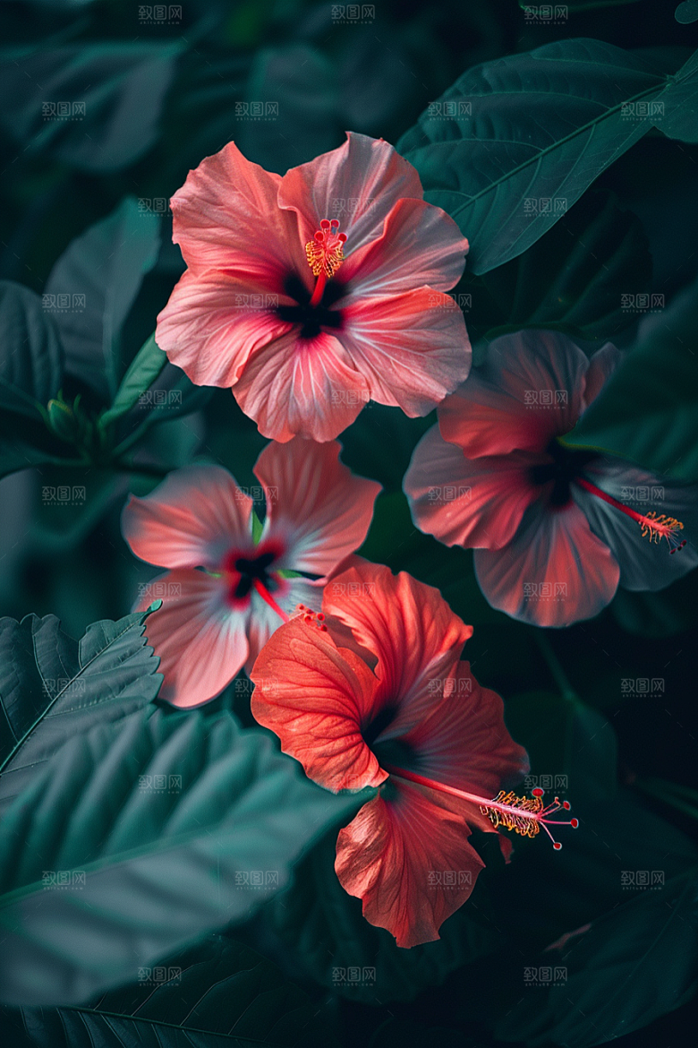 木槿花花朵植物摄影图
