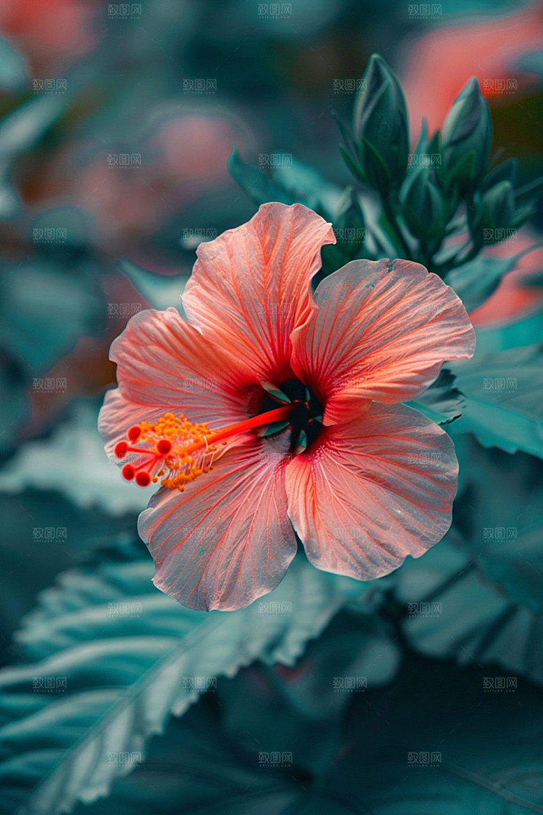 木槿花木棉夏天摄影图