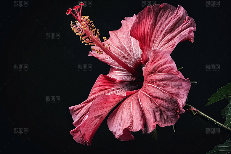 木槿花夏天花朵摄影图