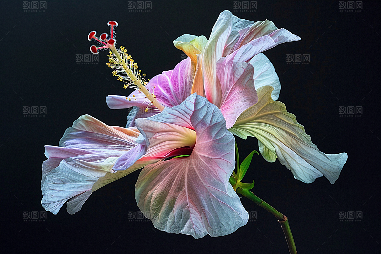 木槿花清新花卉摄影图