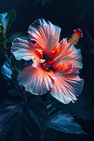 木槿花自然夏天摄影图
