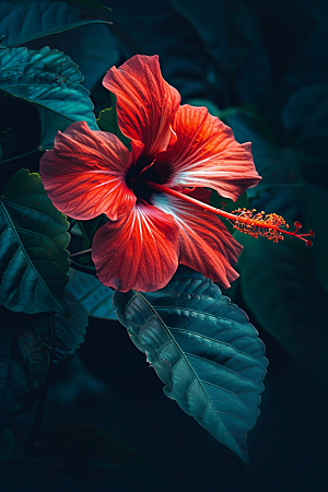 木槿花木棉夏季摄影图
