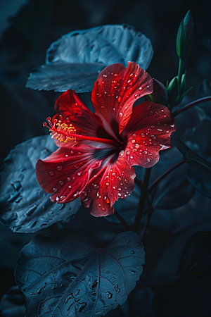 木槿花花卉清新摄影图