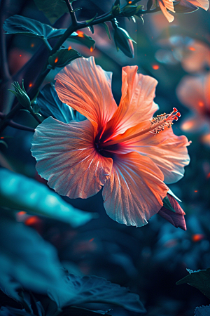 木槿花木棉唯美摄影图