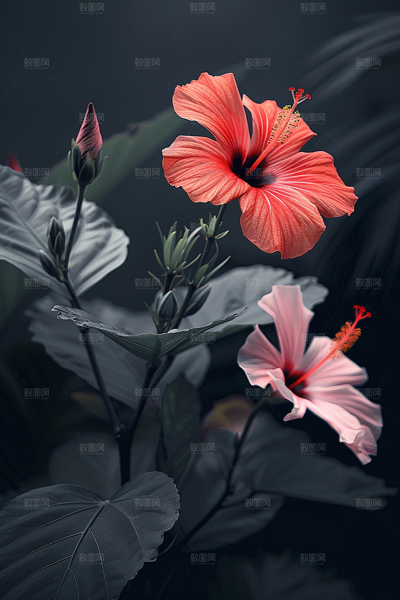 木槿花花朵高清摄影图