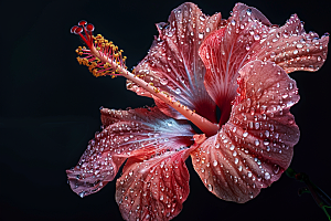 木槿花花卉夏季摄影图