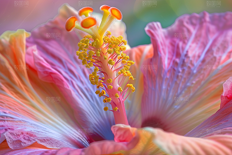 木槿花夏天花朵摄影图