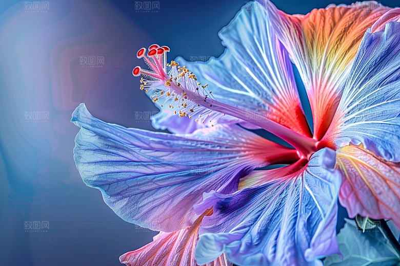 木槿花花卉自然摄影图