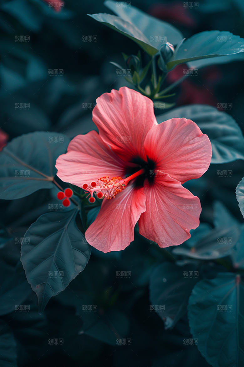 木槿花花朵高清摄影图