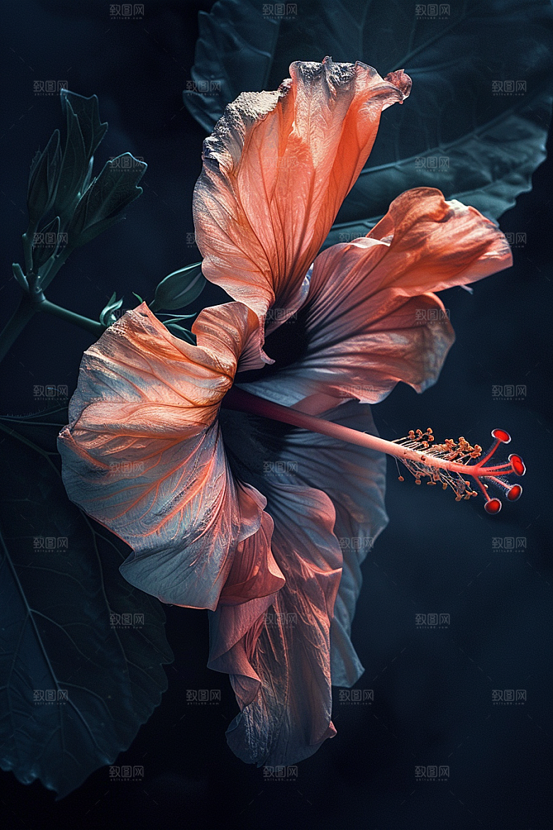 木槿花花朵花卉摄影图