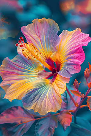 木槿花花卉唯美摄影图