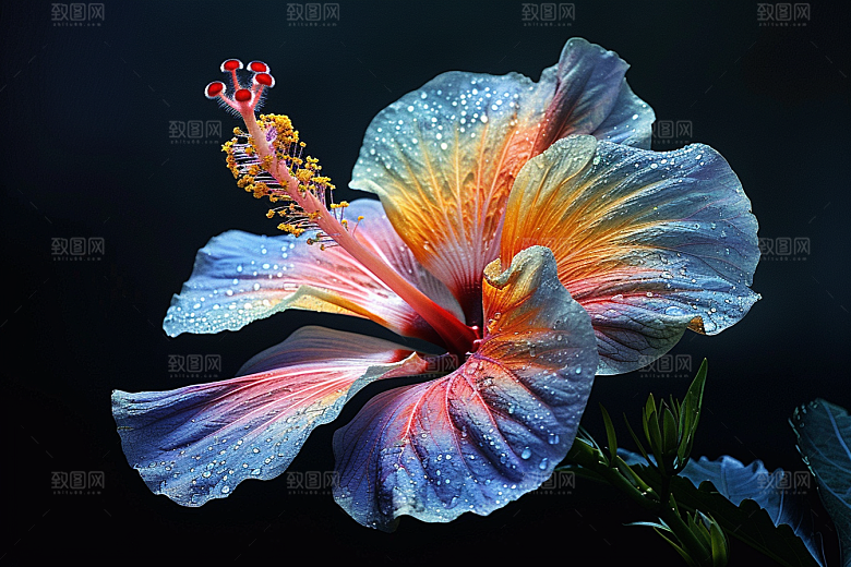 木槿花彩色木棉摄影图