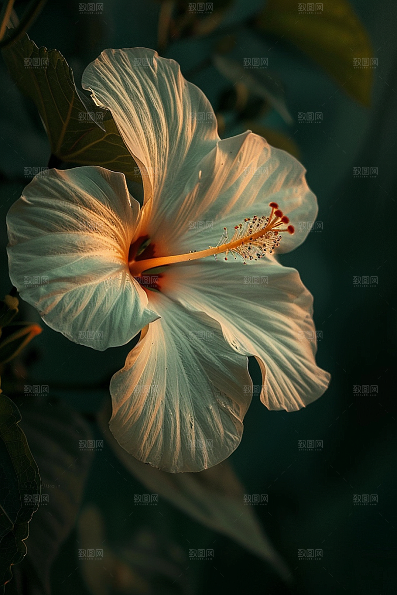 木槿花花卉花朵摄影图